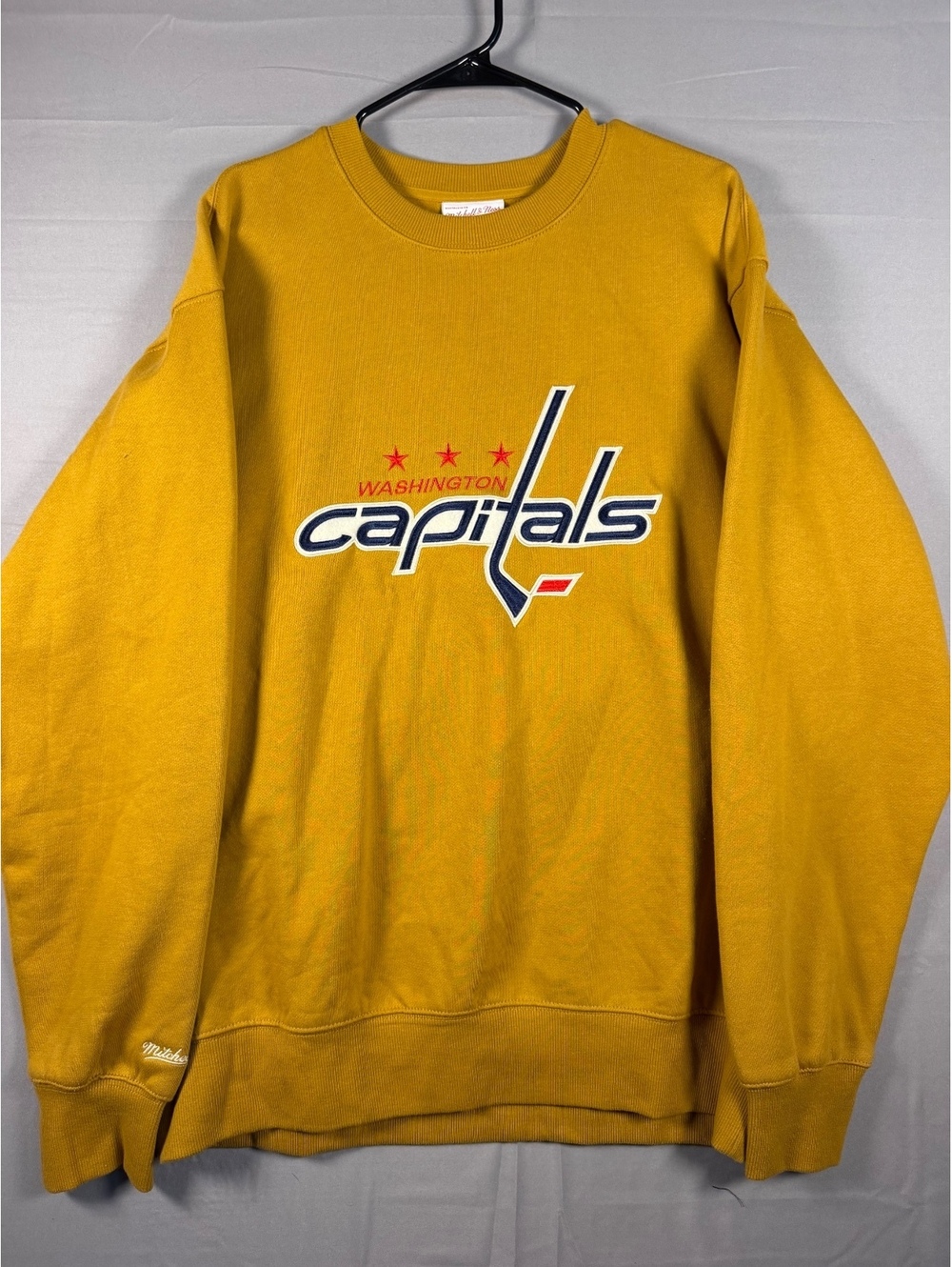 Mitchell & Ness Washington Capitals NHL Crewneck Sweatshirt Yellow XL